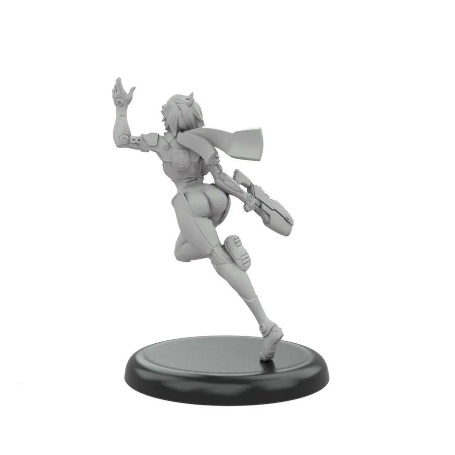 Sci-Fi Female Gunner with Heavy Blaster 75mm Resin Figure Kit - resin model view 2