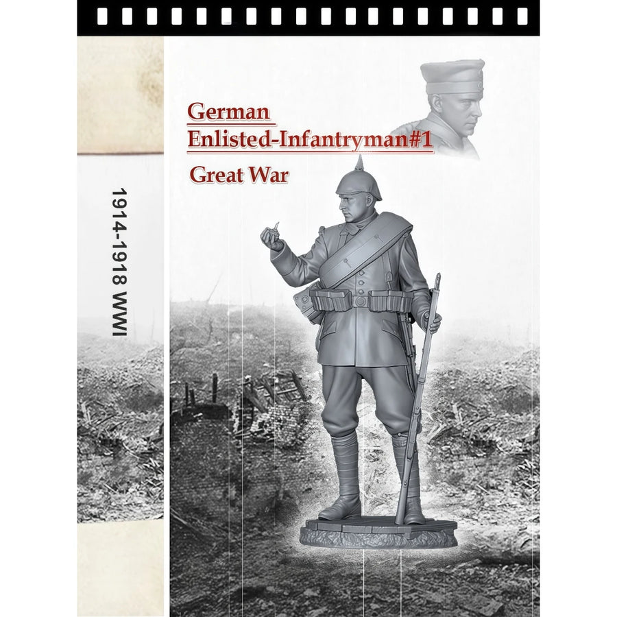 German Enlisted Infantryman WWI 54mm Resin Figure Kit - 54mm resin model view 2