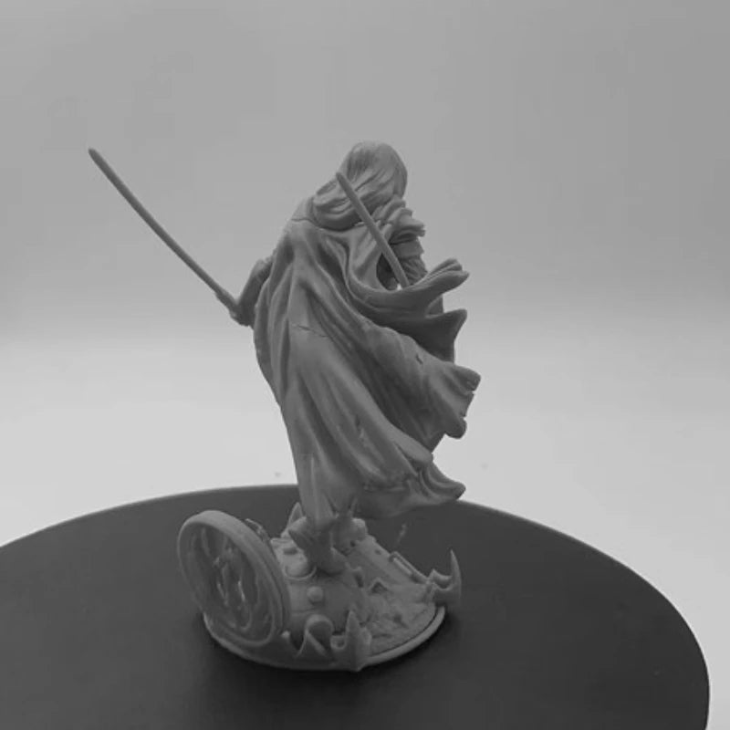Cyberpunk Hooded Warrior with Neon Tech Armor and Cape 1/24 Resin Figure Kit - resin model view 5