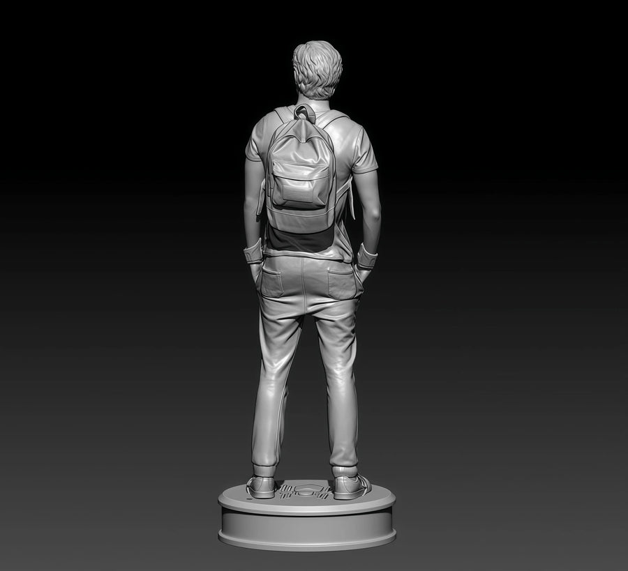 Modern Casual Male with Backpack 1/24 Resin Figure Kit - 1/24 resin model view 2