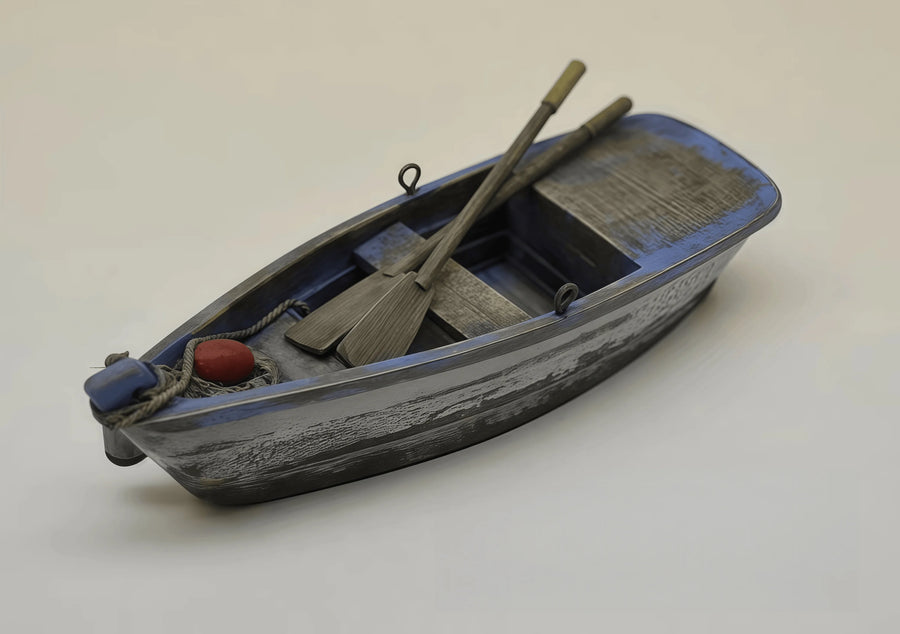Fishing Rowboat with Oars 1/35 Resin Model Kit - 1/35 resin model view 2