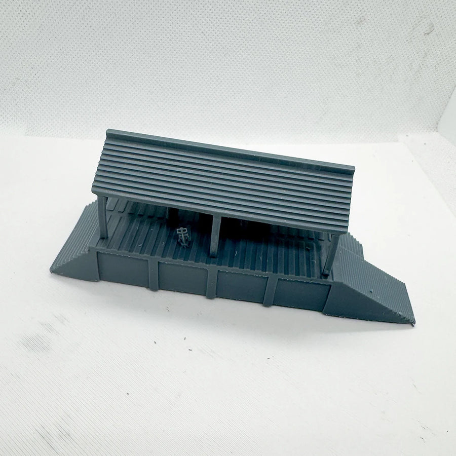 Railway Station Shed & Loading Dock 1/220 Resin Model Kit - 1/220 resin model view 3