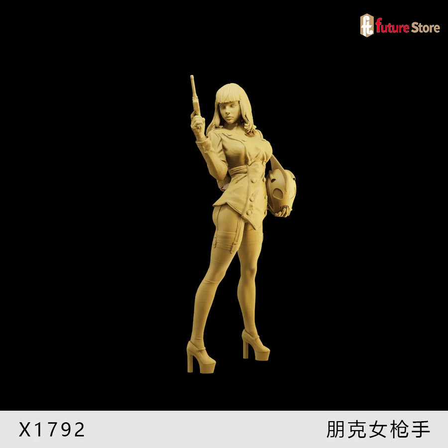 1920s-1930s Prohibition Era Gangster Girl with Thompson SMG 1/24 Resin Figure Kit - resin model view 3
