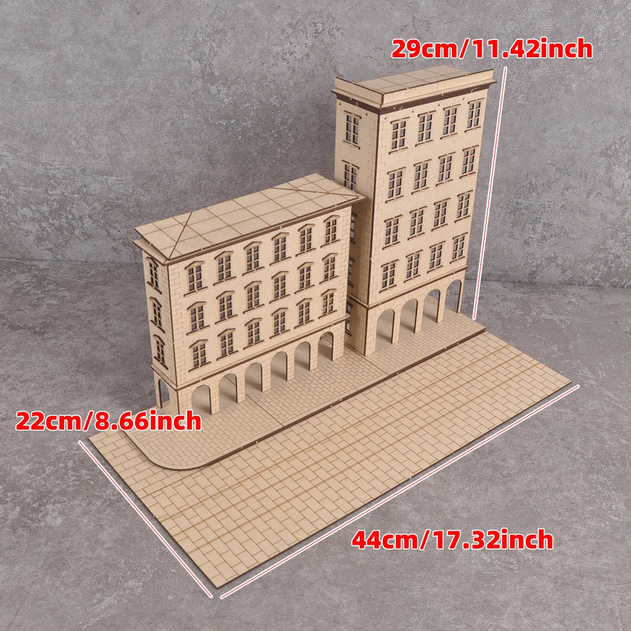 European Street Corner Buildings 1/72 Resin Model Kit - 1/72 resin model view 2