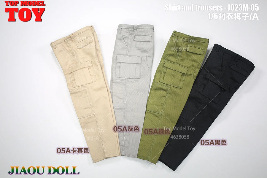 1/6 Scale Casual Male Figure Clothing Set - Plaid Shirt & Trousers Resin Kit - 1/6 resin model view 5