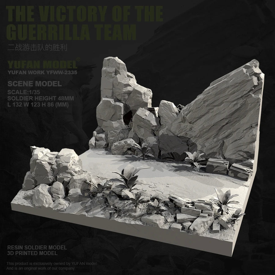 Guerrilla Team Victory Diorama 1/35 Scale Resin Model Kit - 1/35 resin model view 3