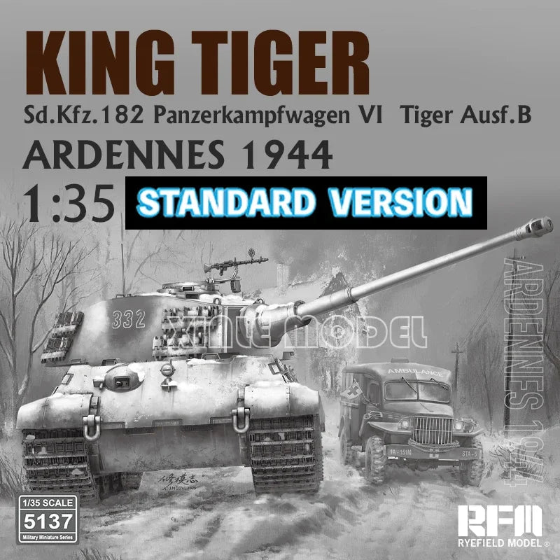German King Tiger Tank Ardennes 1944 1/35 Scale Resin Model Kit - 1/35 resin model view 6