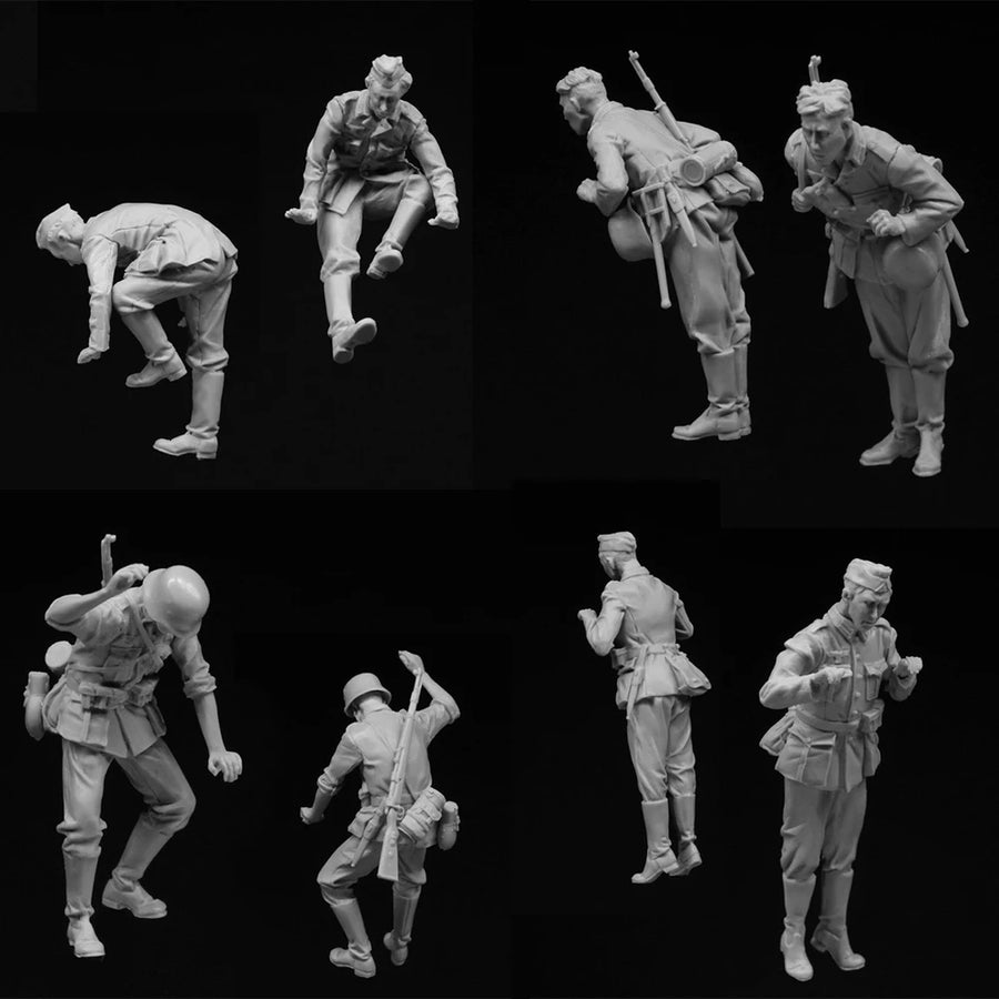 WWII British Soldiers 8-Figure Set 1/35 Scale Resin Military Figures Kit - 1/35 resin model view 5