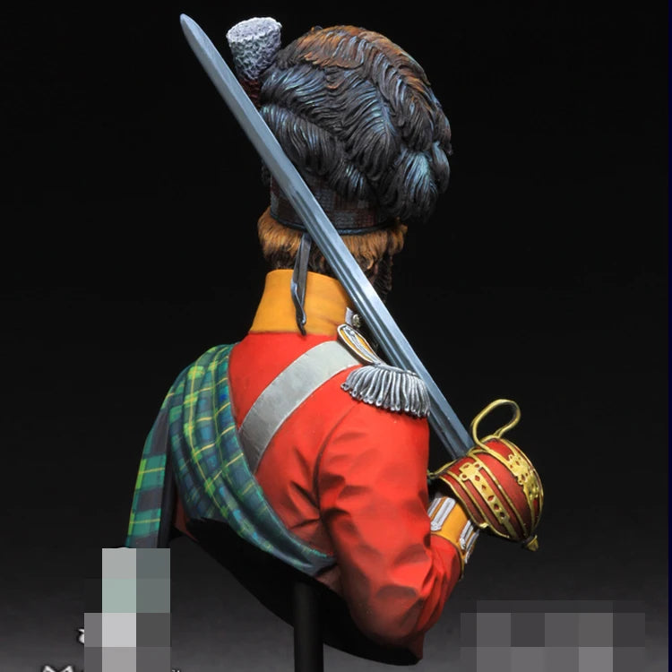 Gordon Highlander Officer Waterloo 1815 1/10 Resin Bust - 1/10 resin model view 4