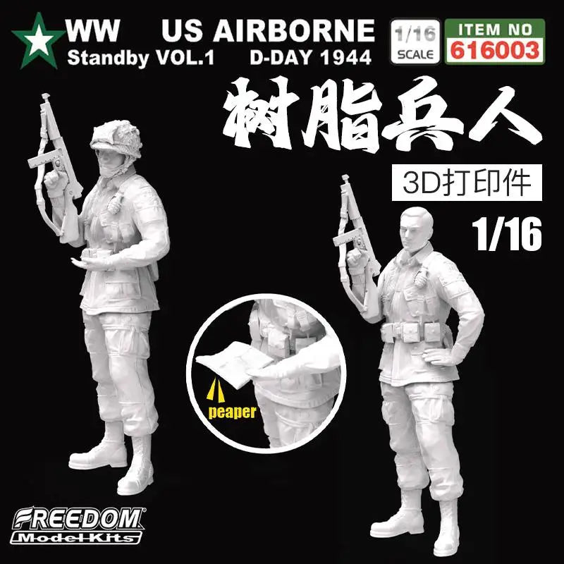 Vietnam Era US Soldier with Assault Rifle 1/16 Resin Figure Kit - resin model view 2