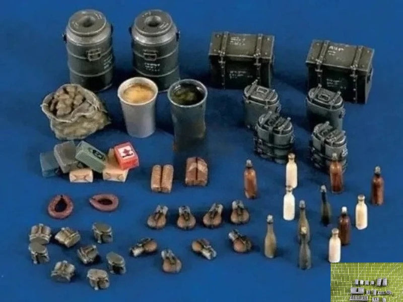 Military Camp Equipment & Ammunition Set 1/35 Resin Diorama Kit - 1/35 resin model view 3