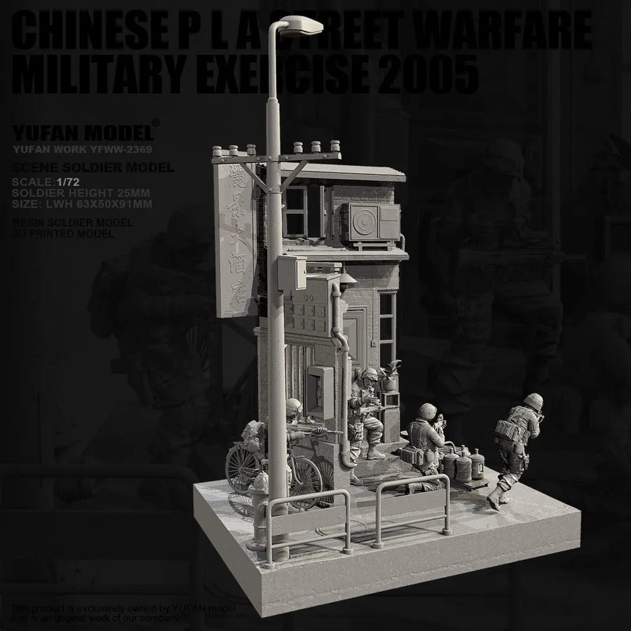 Chinese PLA Urban Warfare Military Exercise 2005 1/72 Resin Diorama Kit - 1/72 resin model view 5