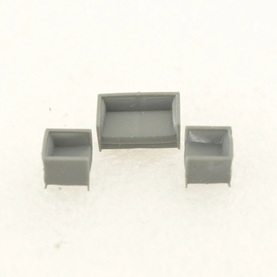 Modern Furniture Set (Chairs & Sofa) 1/87 Resin Diorama Accessory - resin model view 2
