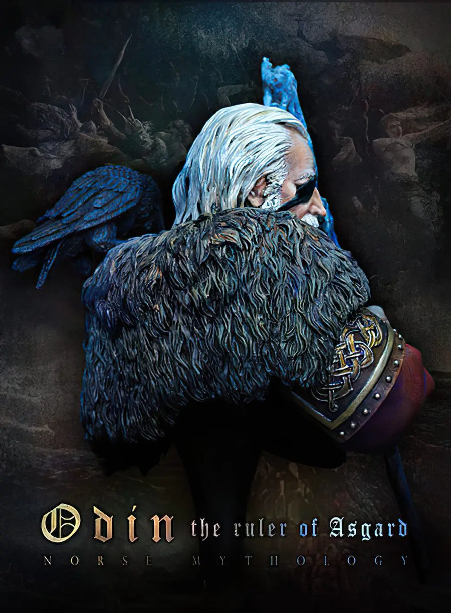 Odin the Ruler of Asgard 75mm Resin Bust Figure - 75mm resin model view 3