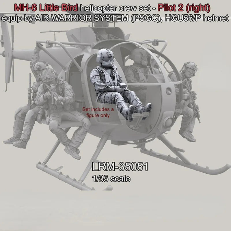MH-6 Little Bird Pilot 2 AIR WARRIOR SYSTEM 1/35 Resin Figure - 1/35 resin model view 2