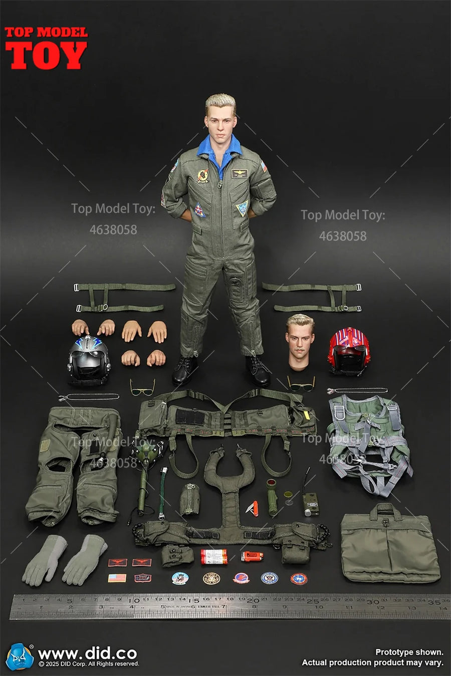 Modern US Navy F-14 Fighter Pilot 1/6 Scale Resin Figure Kit - 1/6 resin model view 6