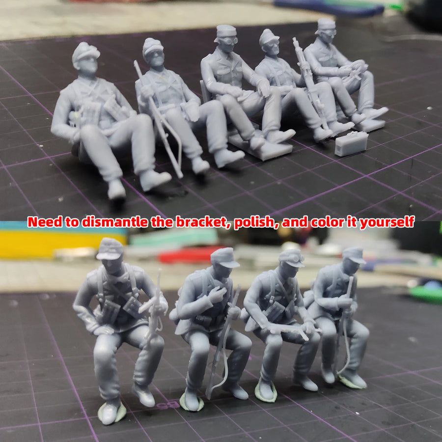 WWII German North Africa Soldiers 1/35 Resin Figure Kit Set - 1/35 resin model view 2