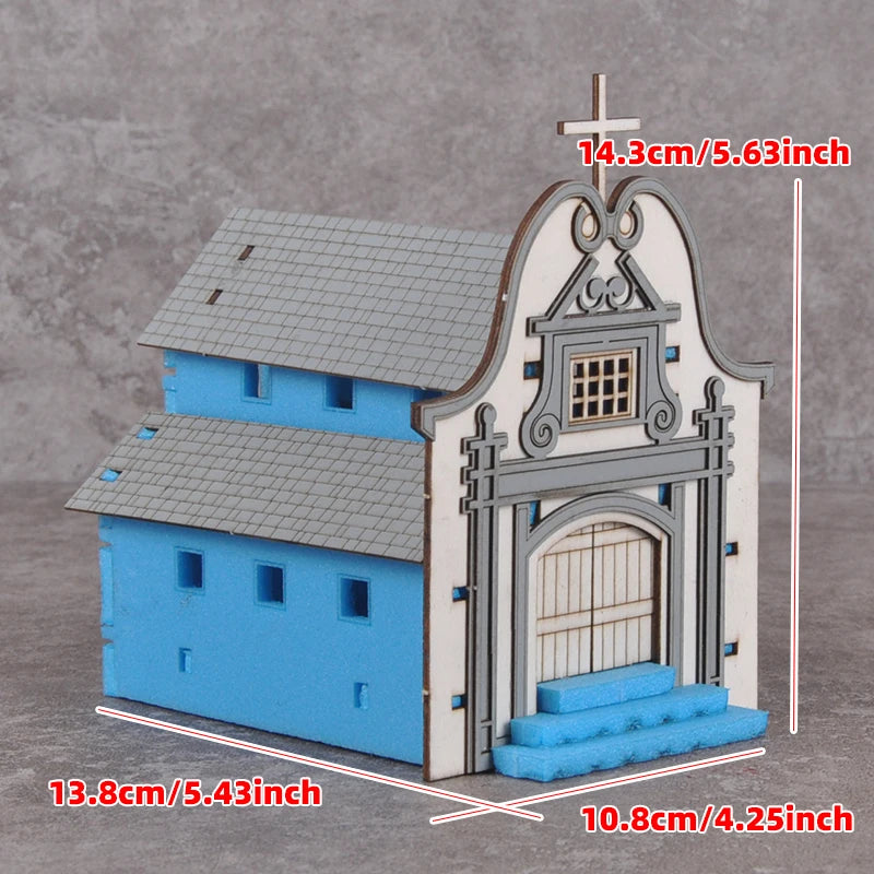 European Church Cathedral with Bell Tower 1:72 Resin Terrain Model Kit - 1/72 resin model view 2