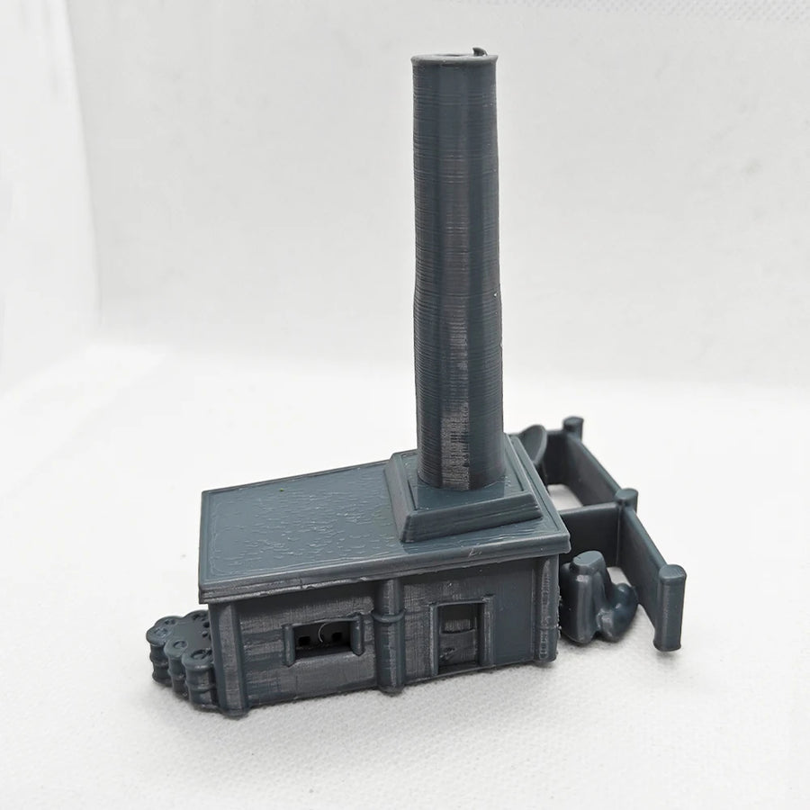 Small Boiler House with Tall Chimney 1/87 Scale Resin Kit - 1/87 resin model view 2