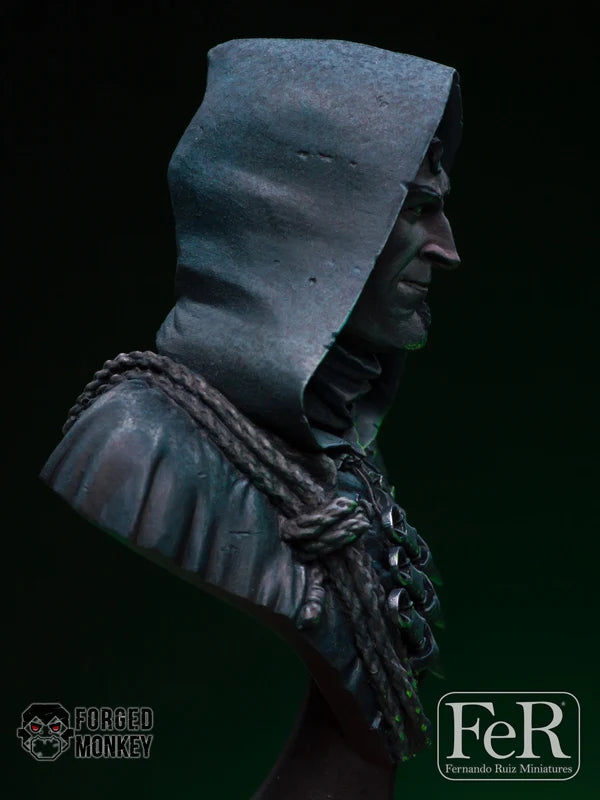 Hooded Assassin with Blade Gauntlets Resin Character Bust - resin model view 4