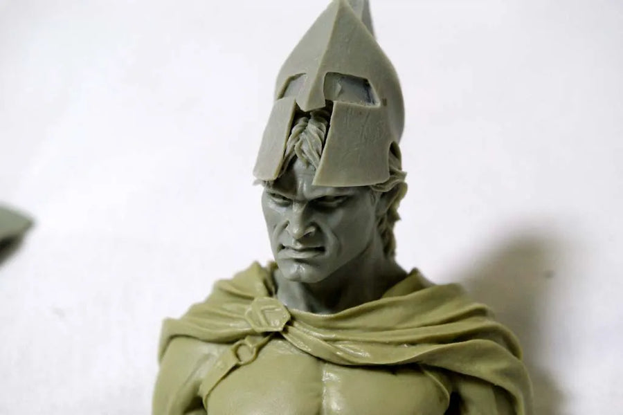 Ancient Greek Spartan Warrior Resin Bust Figure with Shield - resin model view 5