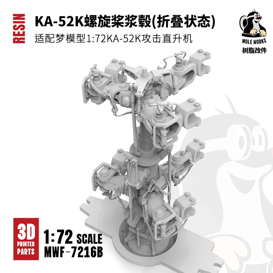Ka-52K Helicopter Propeller Hub Assembly 1/72 Resin Model Kit - 1/72 resin model view 3