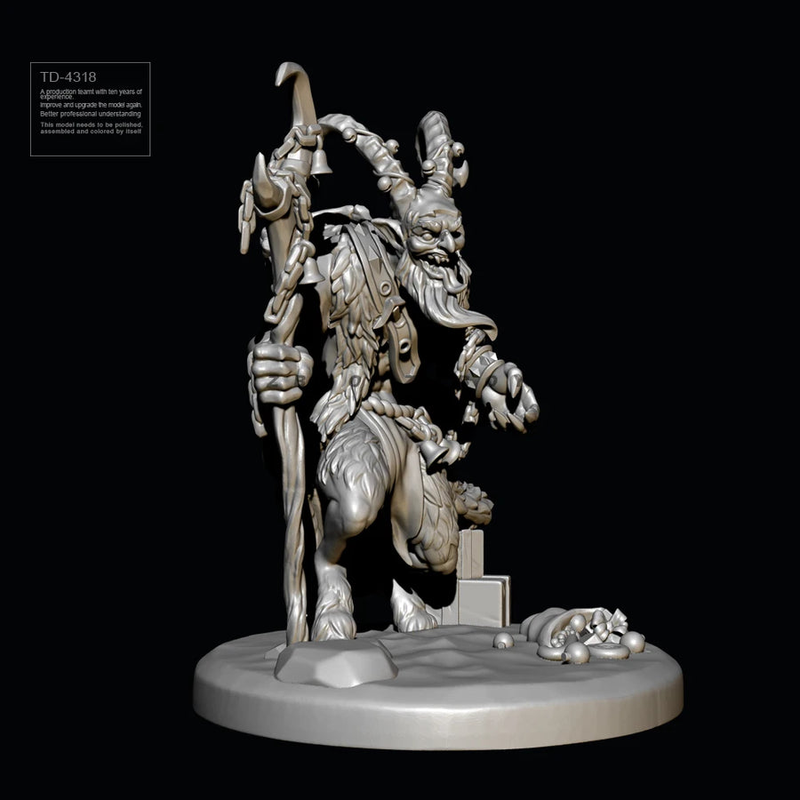 Demonic Goat Warrior with Staff 38mm Resin Figure Kit - 38mm resin model view 2