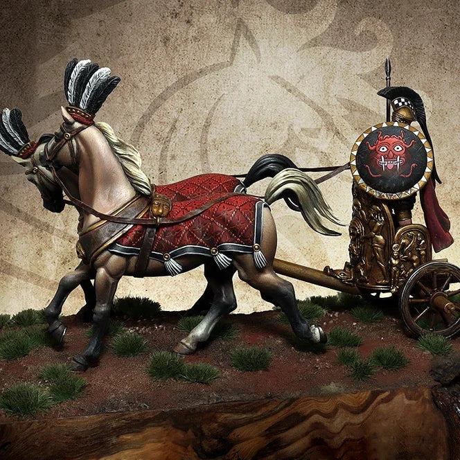 Ancient Greek Hoplite Chariot Team 75mm Resin Diorama Kit - 75mm resin model view 2
