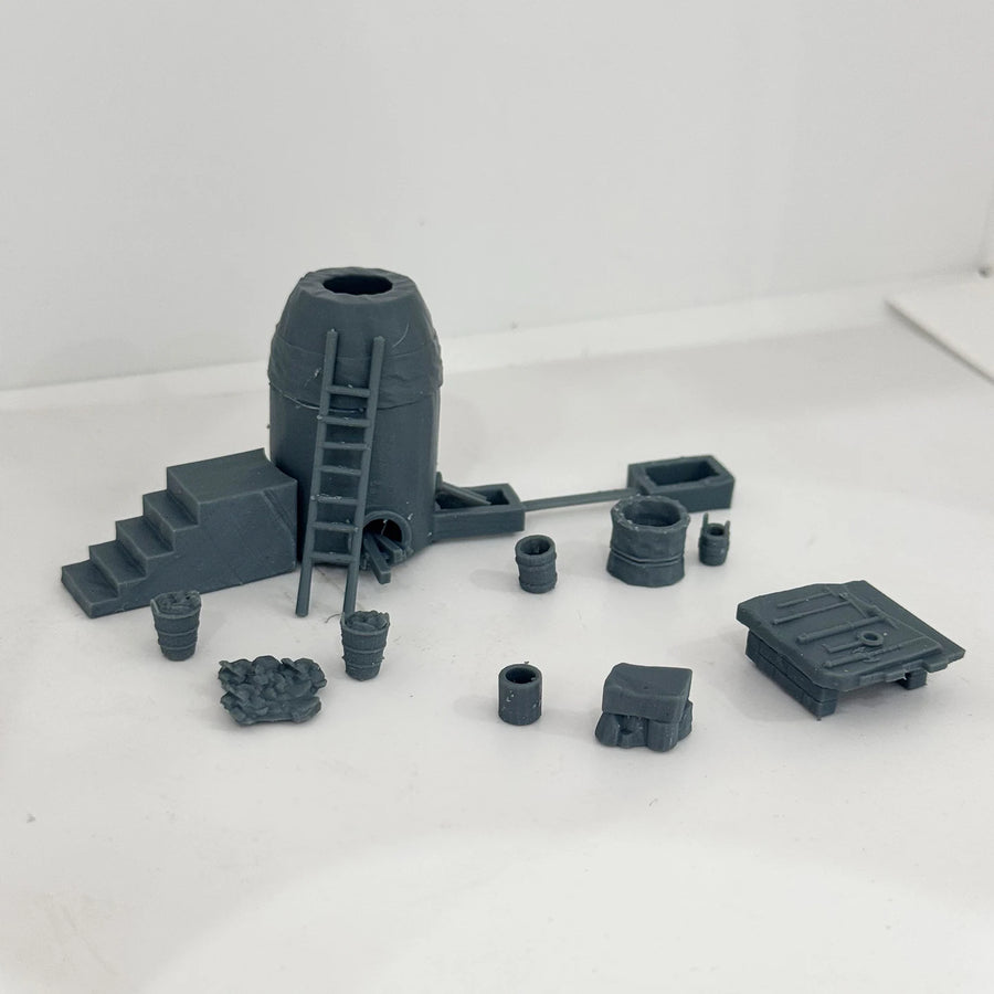 Ancient Blacksmith Shop with Forge 1/72 Resin Diorama Kit - 1/72 resin model view 2