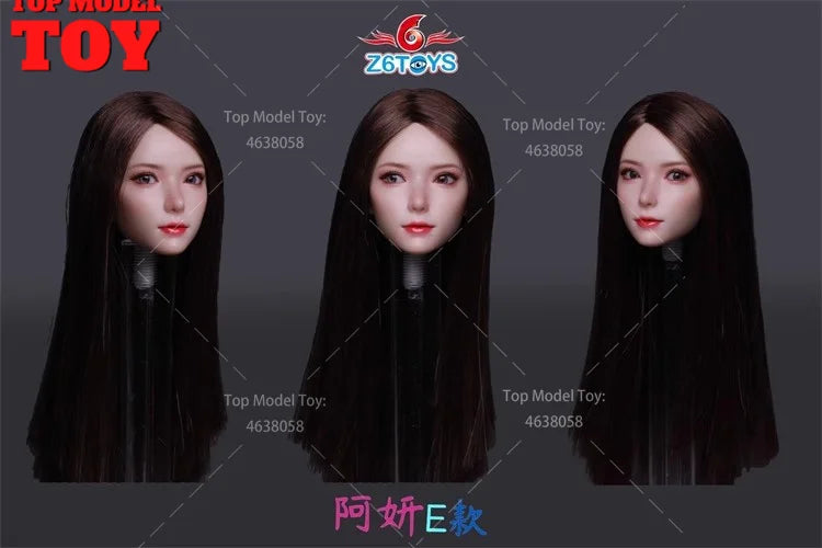 Asian Female Head Sculpt with Moveable Eyes 1/6 Resin Figure Kit - 1/6 resin model view 9