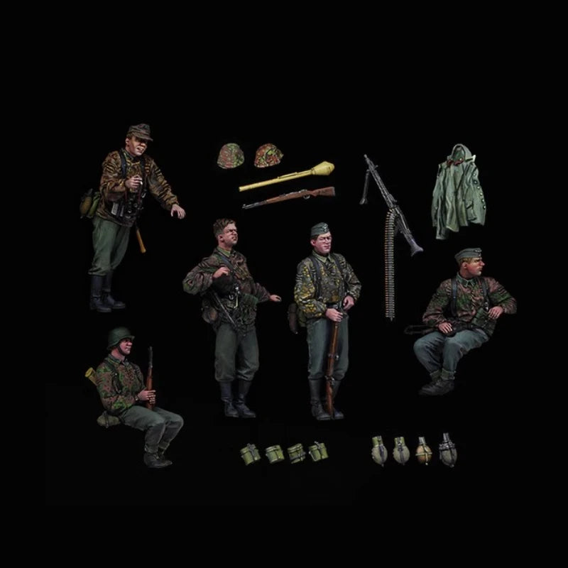 WWII German Heavy Tank Crew 8-Figure Set 1/35 Scale Resin Kit - 1/35 resin model view 2