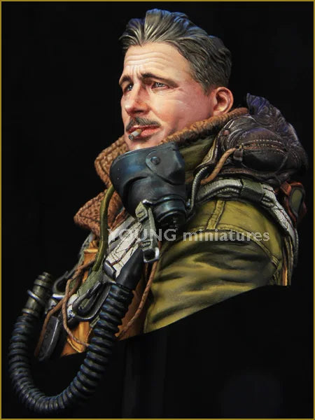 WWII RAF Bomber Pilot 1/35 Resin Bust Figure - 1/35 resin model view 3