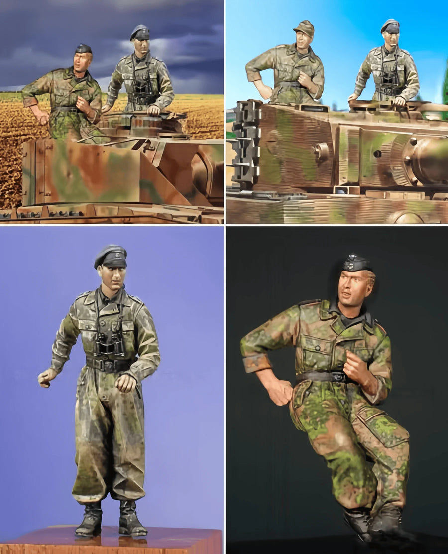 WWII German Panzer Crew 2-Figure Set 1/35 Resin Kit - 1/35 resin model view 2