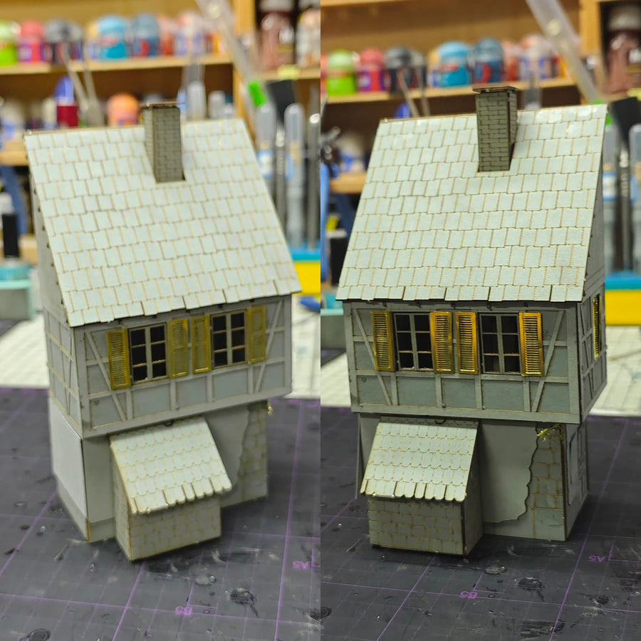 Medieval Half-Timbered Manor House 1/64 Resin Terrain Kit - 1/64 resin model view 5