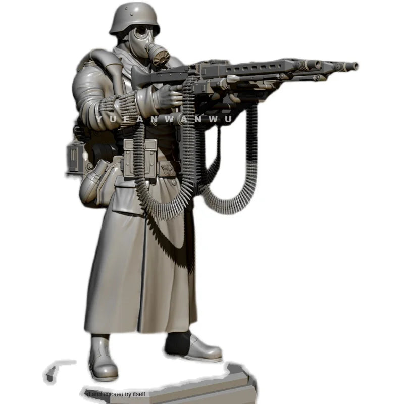 150MM WWII German Soldier with MG42 Machine Gun Resin Figure Kit - 150mm resin model view 5