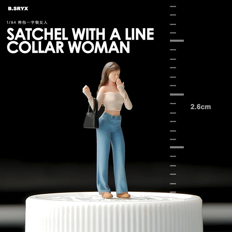 Woman with Satchel & Collar 1/64 Resin Figure Kit - 1/64 resin model view 3