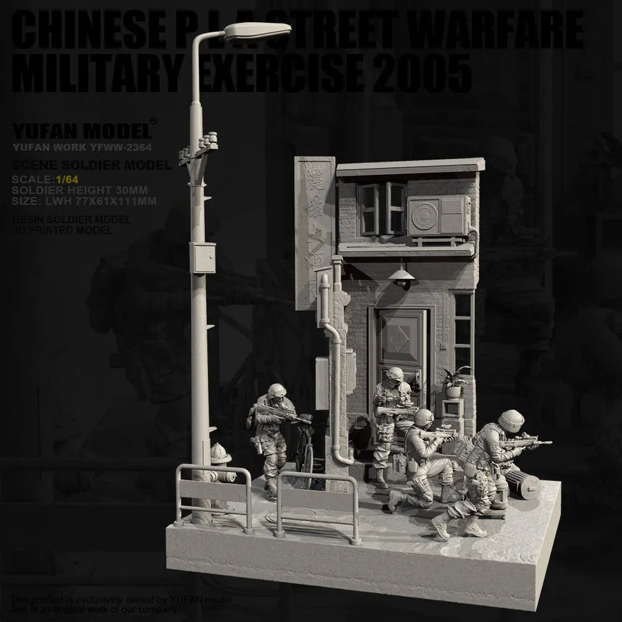 Victorian Corner Building Street Scene Diorama 1/64 Resin Kit - resin model view 2