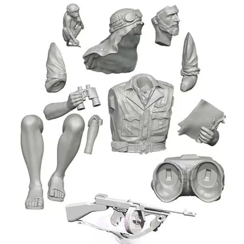 WWII British SAS Patrol Car Crew 1/35 Resin Figure Set - 1/35 resin model view 2