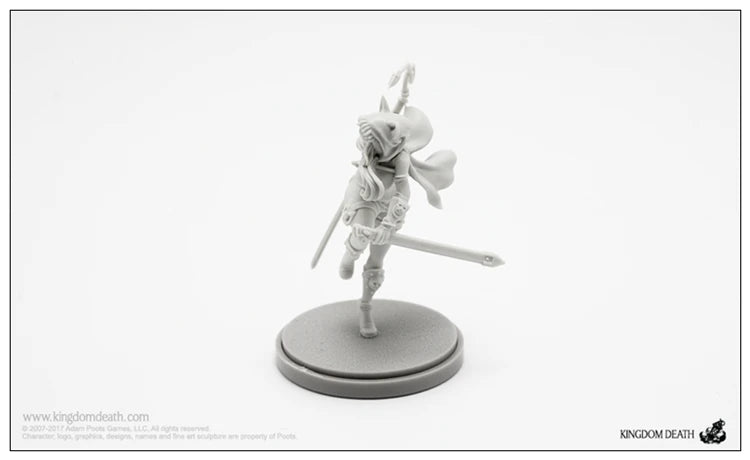 Fantasy Female Knight in Ornate Plate Armor with Sword 28mm Resin Figure Kit - resin model view 3
