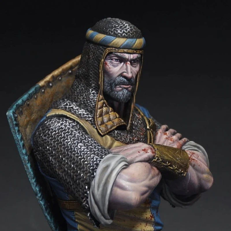 Medieval Knight Commander 1/10 Scale Resin Bust Figure - 1/10 resin model view 2