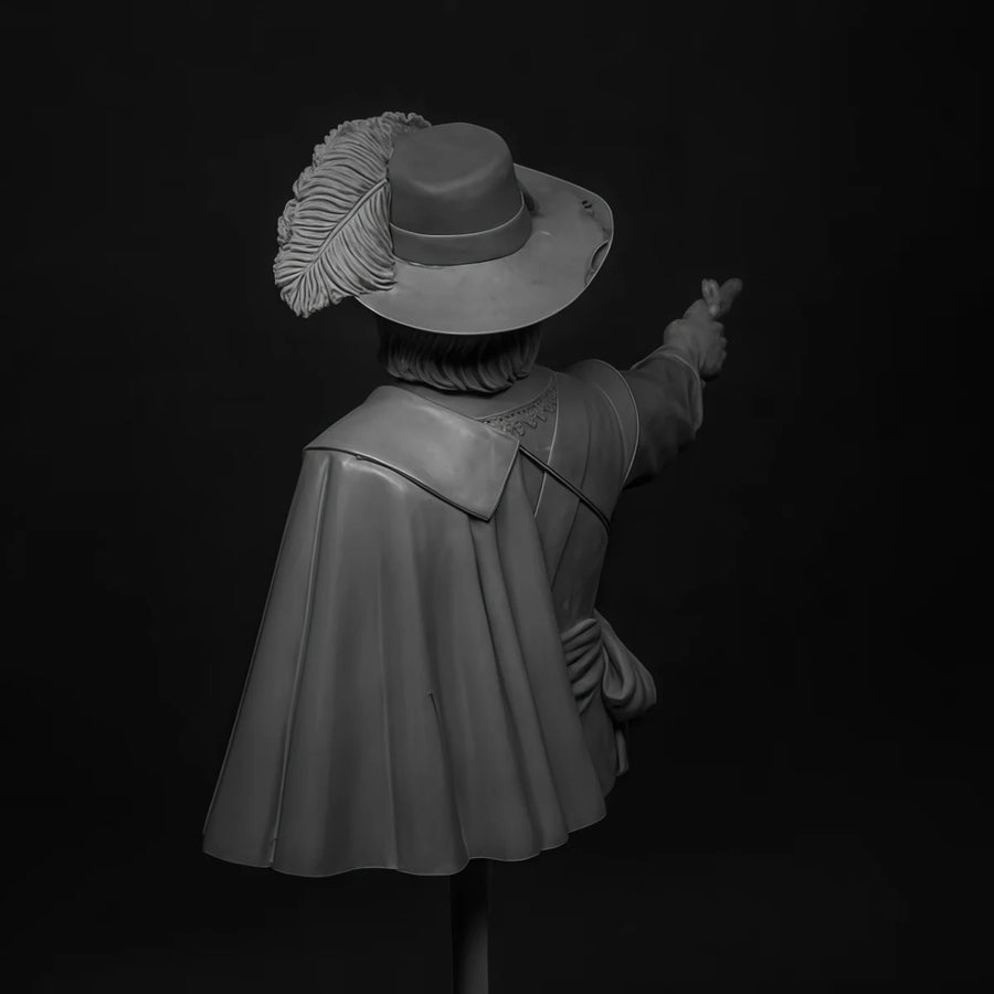 18th Century Musketeer Officer 1/10 Resin Bust - 1/10 resin model view 4