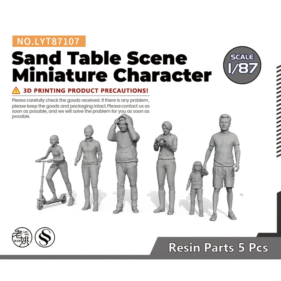 HO Scale Modern Children Characters Resin Figure Kit 1/87 - 1/87 resin model view 2