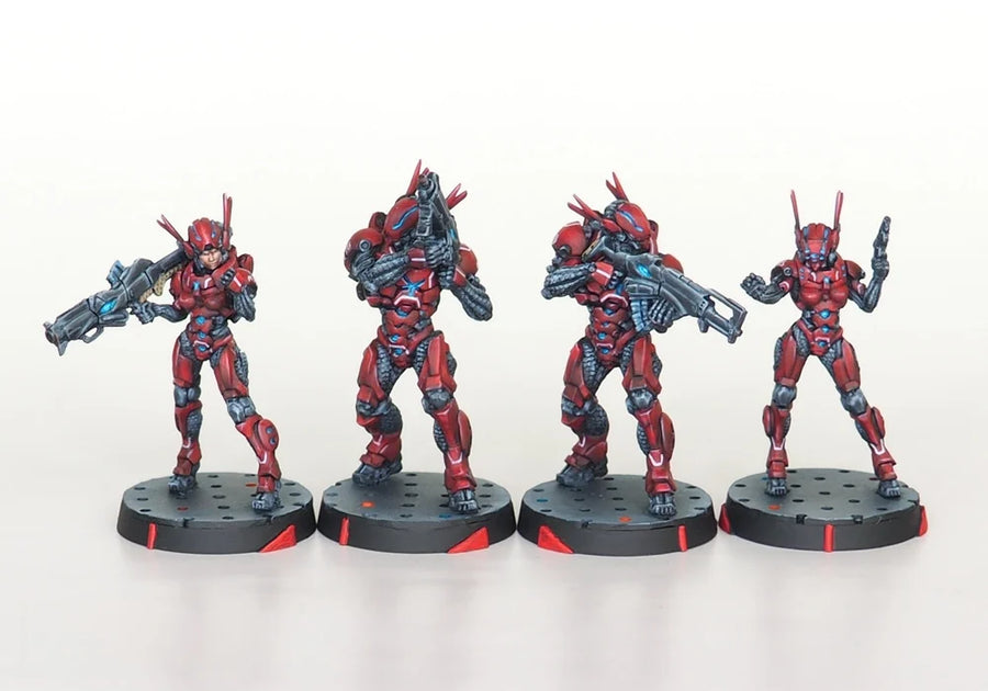 Nomads Mobile Brigadas Red Armored Operatives Resin Figure Set - resin model view 4