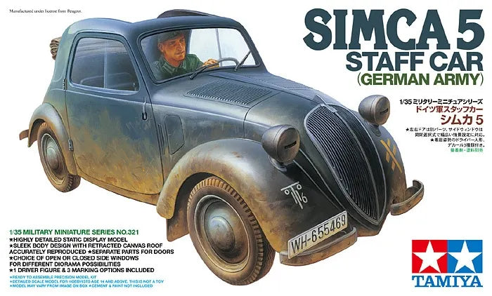 German Simca 5 Staff Car with Soldiers 1/35 Resin Diorama Kit - 1/35 resin model view 3