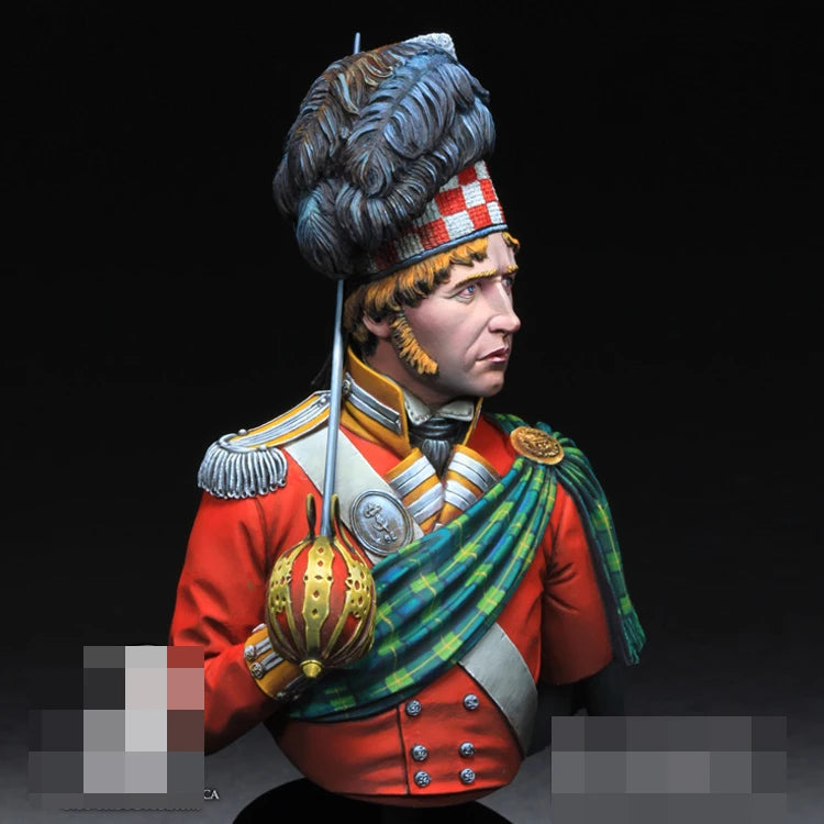 Gordon Highlander Officer Waterloo 1815 1/10 Resin Bust - 1/10 resin model view 6