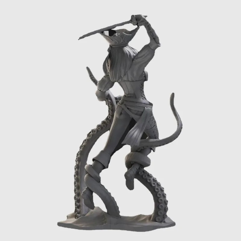 Fantasy Female Pirate with Dual Weapons 1/24 Resin Figure Kit - 1/24 resin model view 4