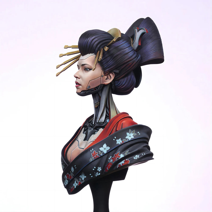 Cyberpunk Geisha Queen 1/12 Resin Bust Figure - 1/12 resin model view 5
