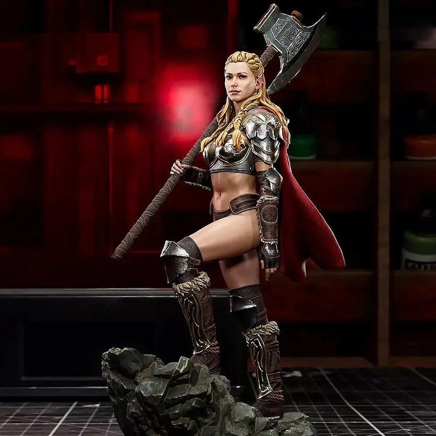 Female Axe Warrior 75mm Resin Figure Kit - 75mm resin model view 5
