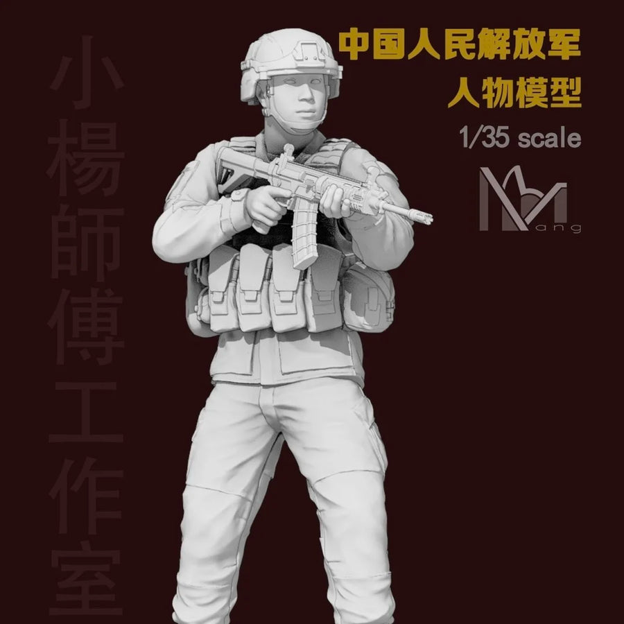 Modern PLA Soldier with QBZ Rifle 1/35 Resin Figure Kit - 1/35 resin model view 2