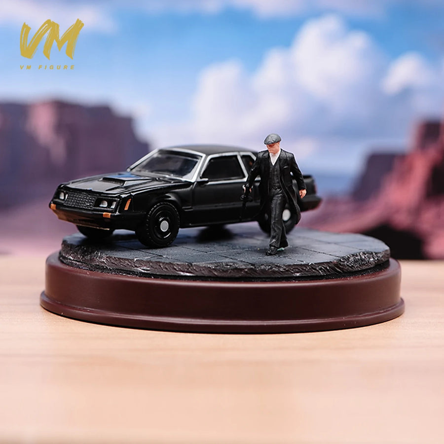 Red Muscle Car with Driver Figure 1:64 Resin Diorama Display Base - 1/64 resin model view 4